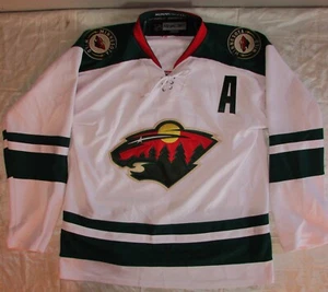 CCM REEBOK NHL MINNESOTA WILD ZACH PARISE "A" SIZE 50 WHITE STITCHED JERSEY, VG - Picture 1 of 20
