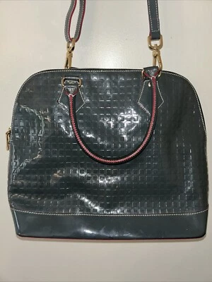 Bolso Cartera Arcadia Verde/Gris Charol Repujado GRANDE Domo Hecho en Italia Foto 1 de 4