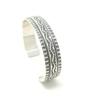 Sunshine Reeves Sterling Silver Handmade Stamped Cuff Bracelet Stacker Style - Picture 1 of 7