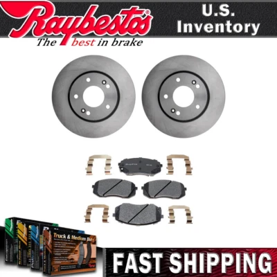 Kit de rotores de freno delanteros pastillas de freno de cerámica y herrajes para Kia Rondo 2010-2012 Foto 1 de 4