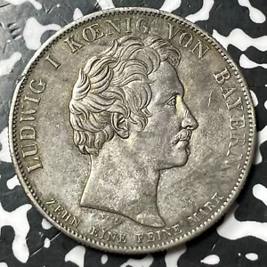 1836 Germany Bavaria 1 Thaler Lot#JM7079 Large Silver! Nice! KM#786 - Picture 1 of 2