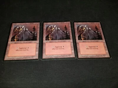 MTG 1x Revised basic land HP Italian FBB Mountain (Tall mountain) - Image 1 of 2