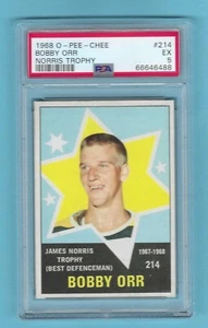 1968-69 OPC 214 Bobby Orr Norris Trophy! Boston Bruins! PSA 5 EX! - Picture 1 of 6