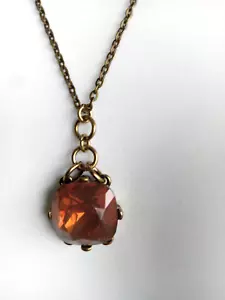 NWOT's Bronze necklace w/ 1 inch topaz colored stone. See photos - Picture 1 of 6