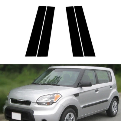 Black Exterior Pillar Trim Post Window Door Decals Fit For Kia Soul 2010-2013 Foto 1 de 4