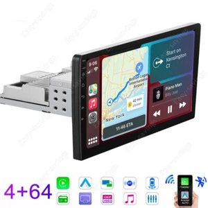 Single 1DIN 10.1" Android 13 Touch Screen Car Stereo Radio GPS Wifi Carplay 64GB - Picture 1 of 18
