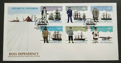 1995 New Zealand Ross Dependency Antarctic Explorers 6v Stamps FDC - Image 1 of 3