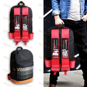 BACKPACK RED RACING HARNESS ADJUSTABLE SHOULDER STRAP JDM BRIDE RACING TYPE R - Picture 1 of 7