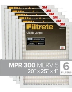 Filtrete MPR 300 AC Furnace Air Filter - Pack of 6 20x25x1 - Picture 1 of 2