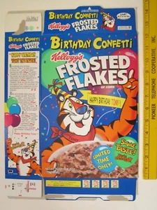 MT KELLOGG'S Cereal Box 1997 CONFETTI COMPLEANNO Frosted Flakes Z107-29 - Foto 1 di 2