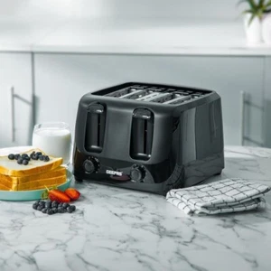 Geepas 4 Slice Bread Toaster with 6 Level Browning Control Removable Crumb Tray - Picture 1 of 30