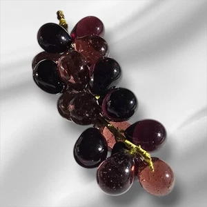 Vintage Large Beautiful Deep Purple Murano Glass Grape Cluster Mid Century - Picture 1 of 10