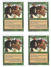 MTG MAGIC THE GATHERING 5th EDITION PRADESH GYPSIES x4 COMMON PLAYSET GREEN