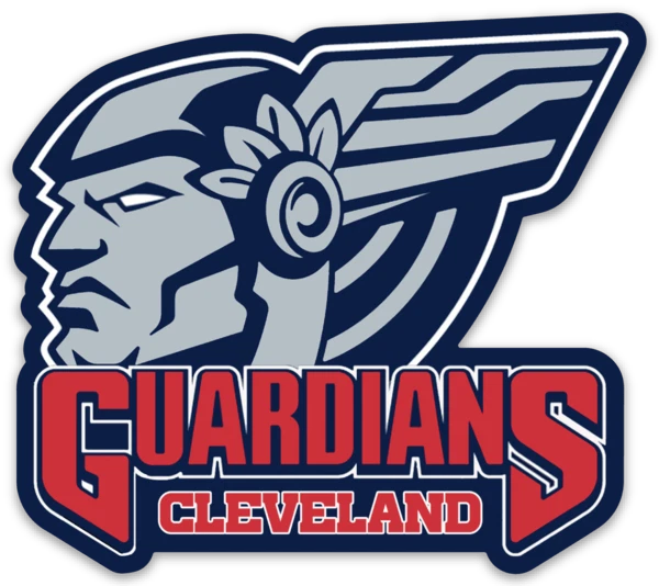 Logotipo con nombre de los Guardianes de Cleveland con imán troquelado MLB tipo cara de guardián Foto 1 de 1