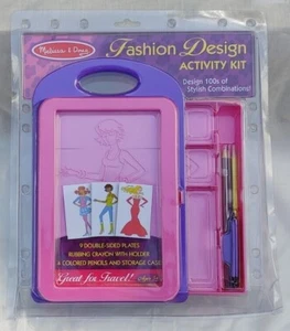 Melissa & Doug Fashion Design Art Activity Kit - 9 Double-Sided Rubbing Plates - Picture 1 of 2