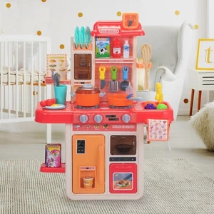 Kids Kitchen Playset 42 Piece Accessories Pretend Cooking Play Toy w/Light,Music - Picture 1 of 13