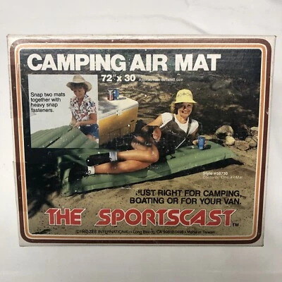 Vintage 1982 Air Mat Single Mattress The Sportscast Camping Zee Int. 72x30 - Image 1 of 4