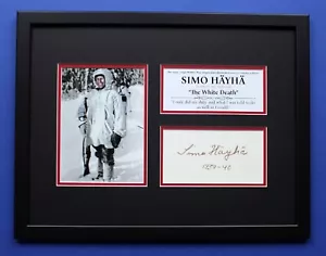 SIMO HAYHA AUTOGRAPH framed artistic display WW2 Sniper White Death - Picture 1 of 7