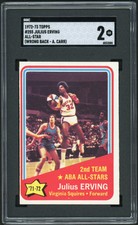 1972-73 Topps #255 Julius Erving Rookie All-Star SGC 2 - WRONG BACK ERROR