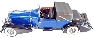 Vintage 1933 Duesenberg J Victoria, 1/24 Scale blue diecast by Franklin Mint - Image 1 of 4