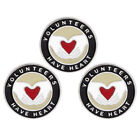 Volunteer Heart Pins Set - 3pcs for Team Appreciation