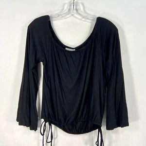 Feel The Piece Terre Jacobs Black Scoop Neck Long Sleeve Top Womens M/L - Picture 1 of 10