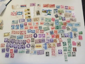 100+ alte antike Briefmarken Lot LILA 4 Cent Abraham Lincoln George Washington + - Bild 1 von 9