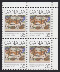 CHRISTMAS PAINTING Canada 1980 #872 MNH Block of 4 - Picture 1 of 1