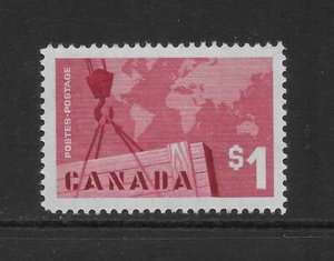 CANADA SCOTT 411 MH VF - 1963 $1 ROSE CARMINE ISSUE - EXPORTS - Picture 1 of 2