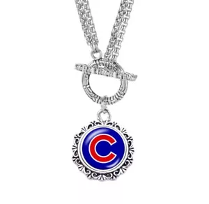 New Baseball Charm Toggle Necklace Stainless Steel - Picture 1 of 2