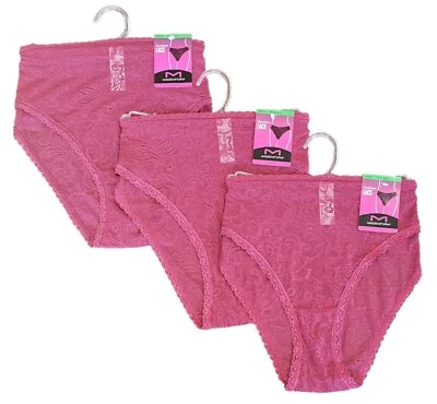 Ropa interior para mujer Maidenform DMSLHB rojo especia pierna alta con forro 100 % algodón paquete de 3 Foto 1 de 4