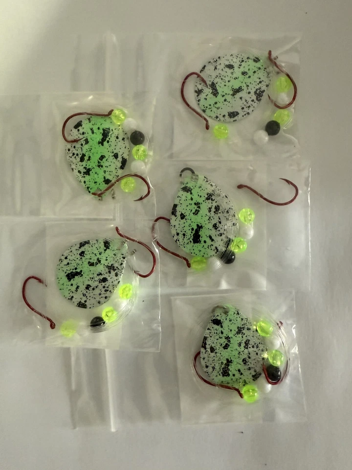 5 Spinner Crawler Harness Size 5 Colorado Blades 2 Hook Green/White UV - Image 1 of 1