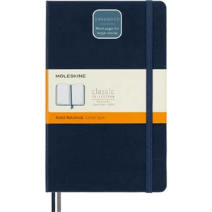 Moleskine Classic Notebook Expanded Sapphire Blue Large Elastic Closure Journal - Picture 1 of 14