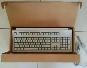Vintage HP Wired Terminal Keyboard Clicky Beige PS2 C3758-60201 3732 MX3732 NEW - Picture 1 of 5