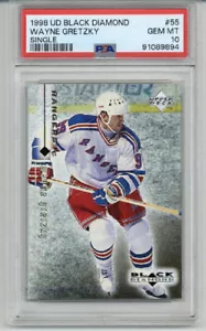 1998 UPPER DECK BLACK DIAMOND SINGLE WAYNE GRETZKY CARD RANGERS PSA 10 LOW POP - Picture 1 of 2