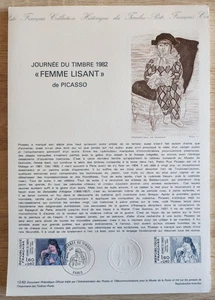 Philatelistisches Dokument EINBAND A4 1. Tag 1982 Frau lesend von Picasso - Bild 1 von 1