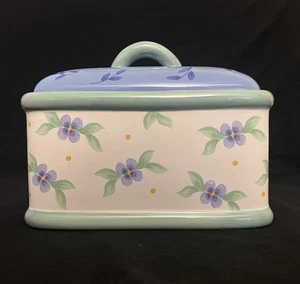 Pfaltzgraff Summer Breeze Kitchen Keeper w/ Lid Stoneware Storage Box - Picture 1 of 16