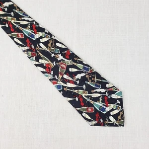 Nicole Miller Seidenkrawatte Sektflaschen Gläser Fliege Neuheit 1997 Korea - Bild 1 von 6