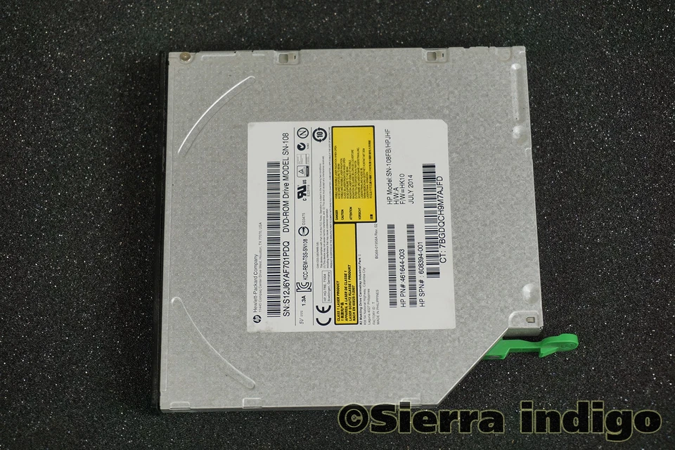 608394-001 HP DVD-ROM Disk Drive & Green Bracket SN-108 461644-003 - Image 1 of 1