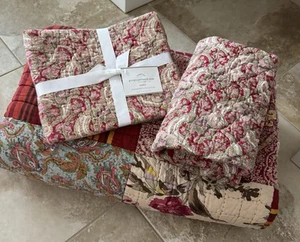 Pottery Barn ~GEORGIA PATCHWORK~ F/QUEEN QUILT & 2 STD SHAMS ~SUMMER FLORAL~ - Picture 1 of 12