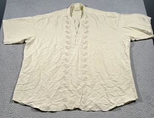 Cubavera Shirt Mens 4XLT Linen Blend Embroidered Casual Relaxed Short Sleeve - Picture 1 of 7