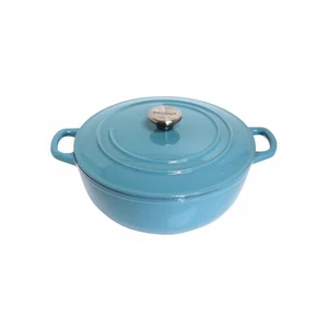 4.8qt Cast Iron Enamel Dutch Oven, Teal - Picture 1 of 8