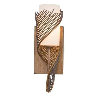 Iluminación Varaluz - Flujo - Aplique de pared envolvente izquierda de 1 luz - Acabado de mineral martillado Foto 1 de 4