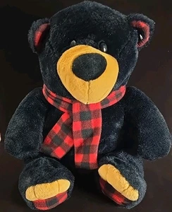 Dan Dee Collectors Choice Orso Nero Rosso Plaid Sciarpa Peluche Peluche Giocattolo - Foto 1 di 6