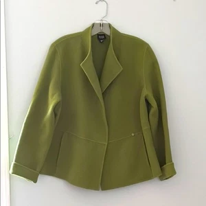 Chaqueta manga larga Eileen Fisher verde lana/cachemira talla M - Imagen 1 de 9