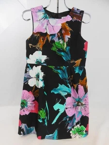 Vestido Milly Minis Niñas Calce y Acampanado Negro con Estampado Floral Mezcla de Algodón Talla 12 Nuevo sin Etiquetas - Imagen 1 de 4