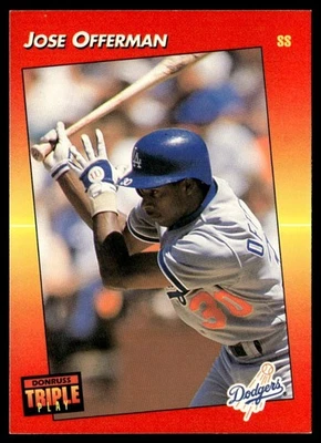 1992 Triple Play Jose Offerman Los Angeles Dodgers #153 - Image 1 of 2