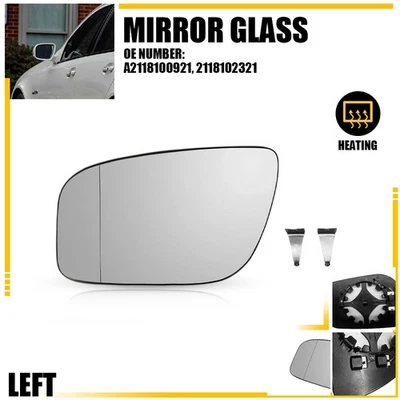 Espejo retrovisor térmico del lado izquierdo del conductor transparente para Mercedes-Benz E320 2007 2008 2009 Foto 1 de 4