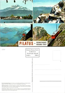 Switzerland Lake Lucerne Mount Pilatus Red Train Cogwheel Railway UNP Postcard - Picture 1 of 1