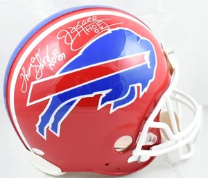 Jim Kelly Thurman Thomas Autographed Bills F/S Authentic Helmet HOF - JSA W *Slv - Picture 1 of 7